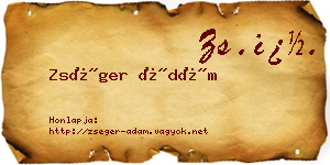 Zséger Ádám névjegykártya